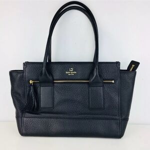 Kate Spade New York 100% Cow Leather Black Zip Handbag M/L Limited Edition EUC